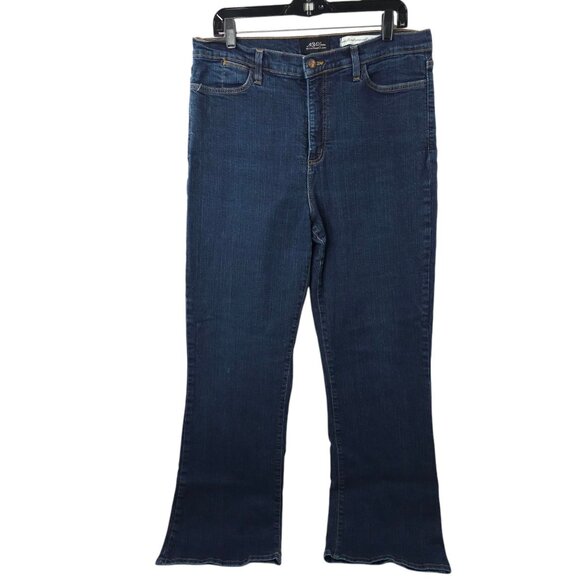 NYD Jeans Flare Leg Jeans Womens Size 18 High Rise Dark Wash Stretch Denim - Picture 1 of 15